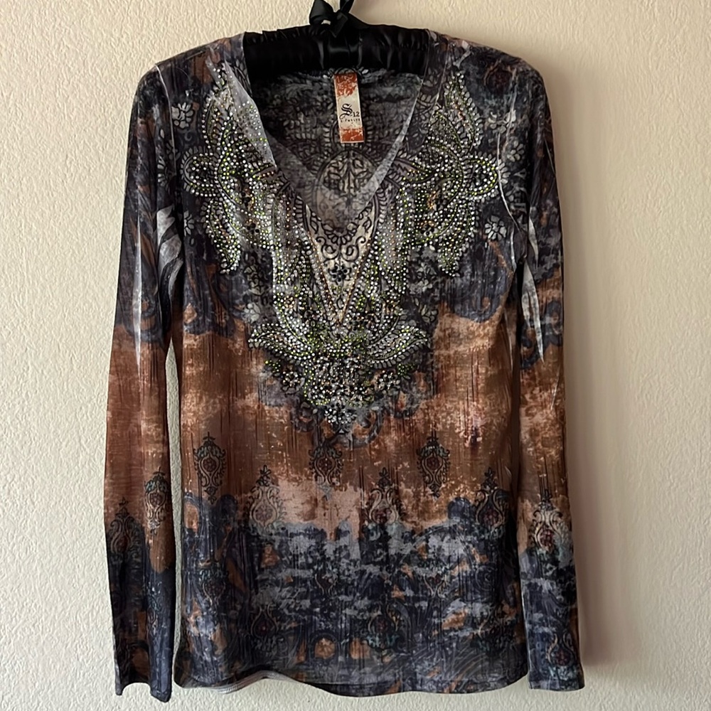 S-12 size medium light weight semi sheer shirt